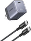 UGREEN Nexode Air 65W USB C GaN Charger Block with 3.3ft Cable, Black